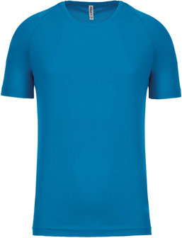 Sport t-shirt bedrukken aqua blauw