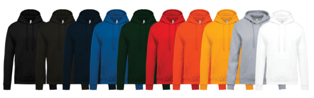 Hoodie - 10 beschikbare kleuren