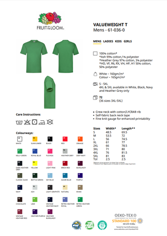 T shirt bedrukken fruit of the loom cheap