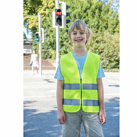 Kinder veiligheidshesjes met rits bedrukken