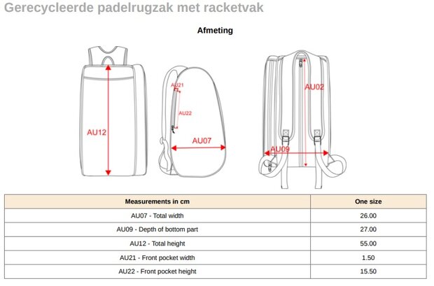 Padeltas met bedrukking